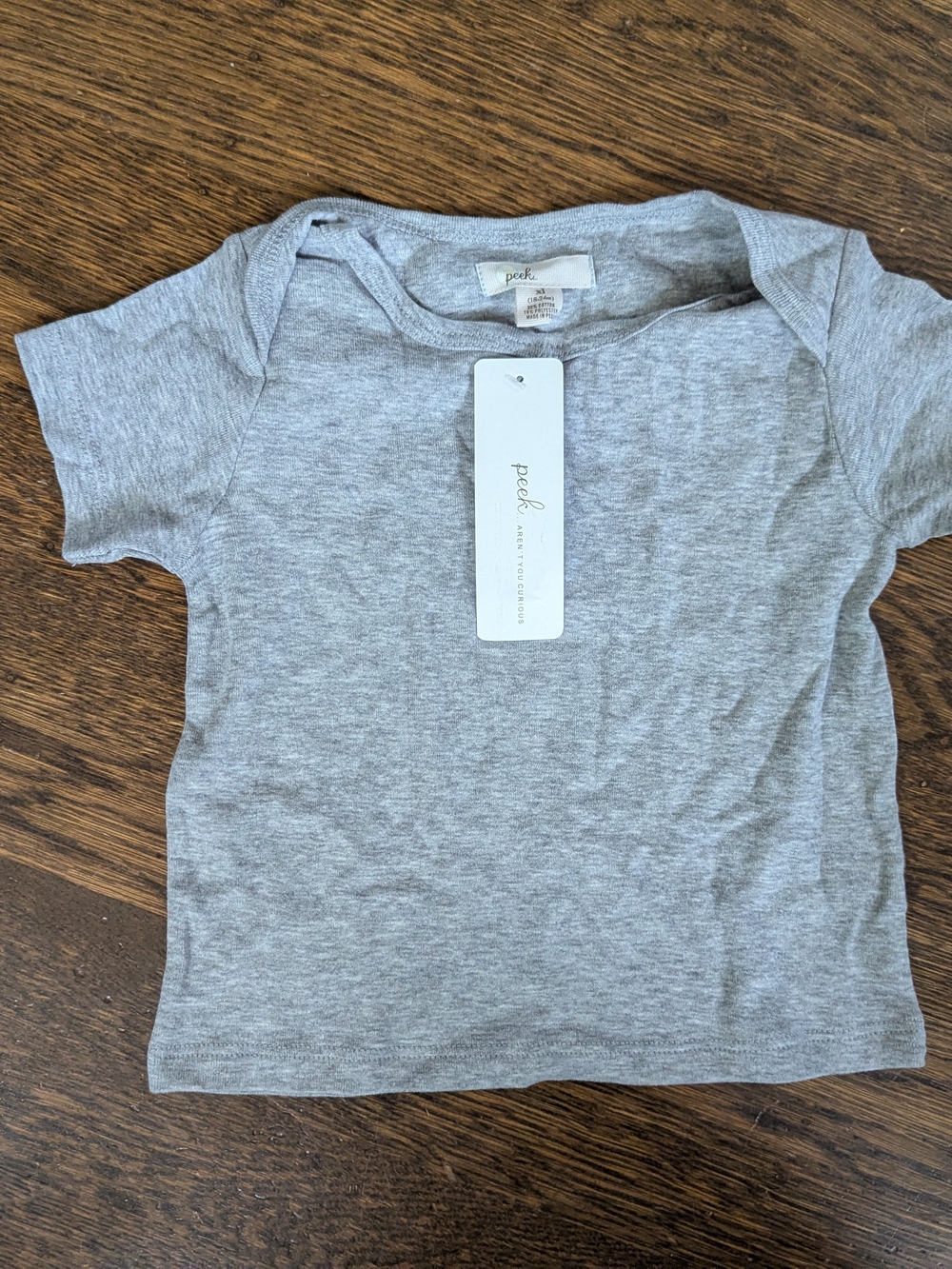 Peek Little Peanut Tee 18-24M NWT 2018 Heather Gray Baby Basic Shirt